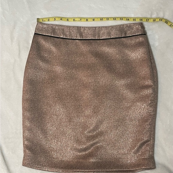 The Limited Brown and Gold Mini Pencil Skirt for Night Out, Shimmering, Size 10 - Picture 2 of 12
